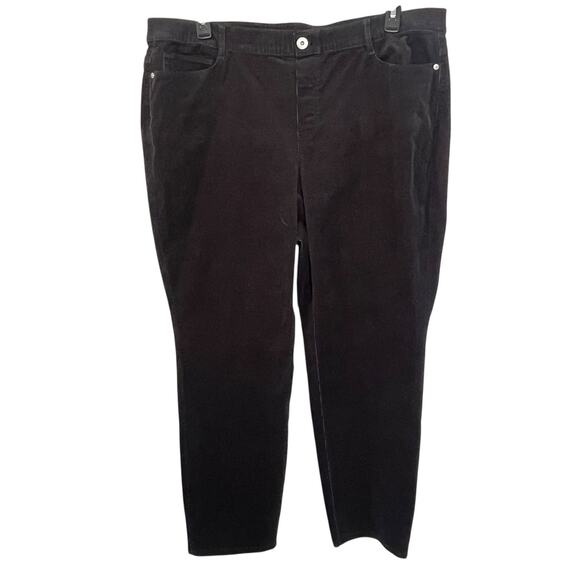 NWT J Jill Corduroy Pant 2X Black Elastic Waist Pull On Pockets Stretch Work - Picture 3 of 12